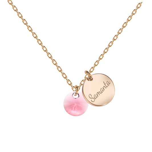 Necklace with personalized engraved name locket