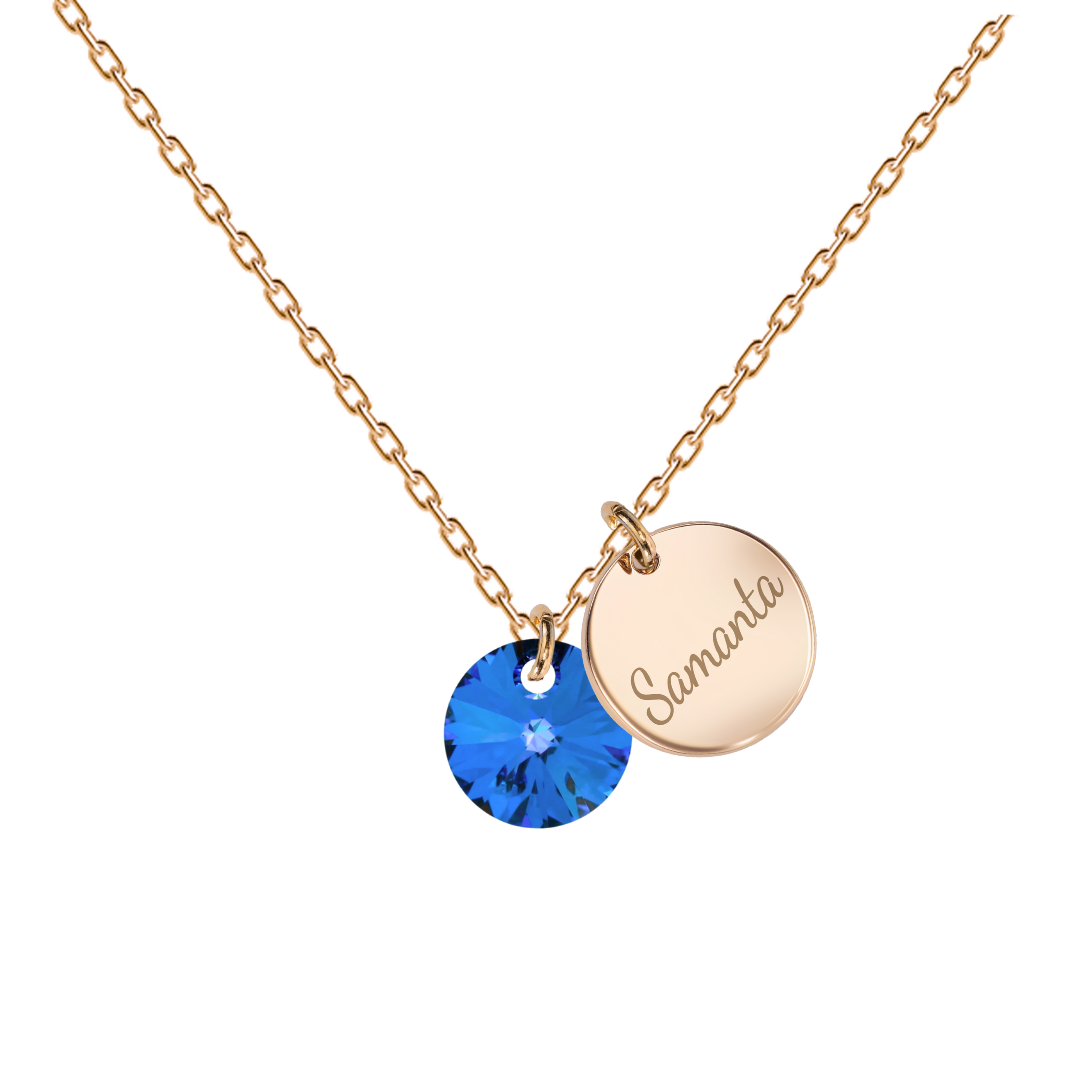 Necklace with personalized engraved name locket