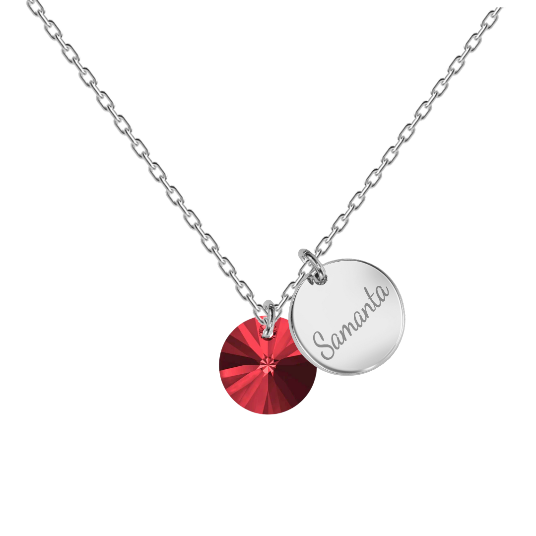 Necklace with personalized engraved name locket