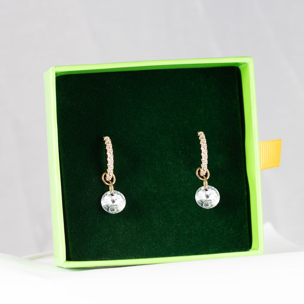 Prabangūs auskarai su kristalais