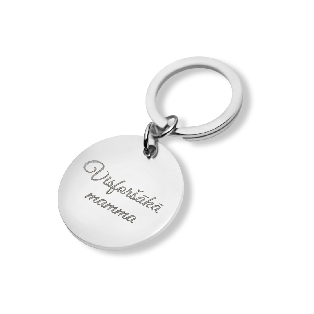 Keychain with personalized engraved locket