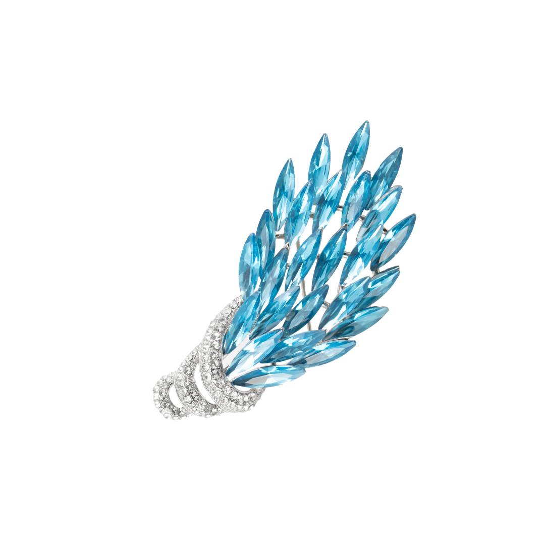 Broša spalvas formā zilā krāsā