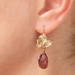 Double hoop stud earrings, 8mm crystal (gold finish only)