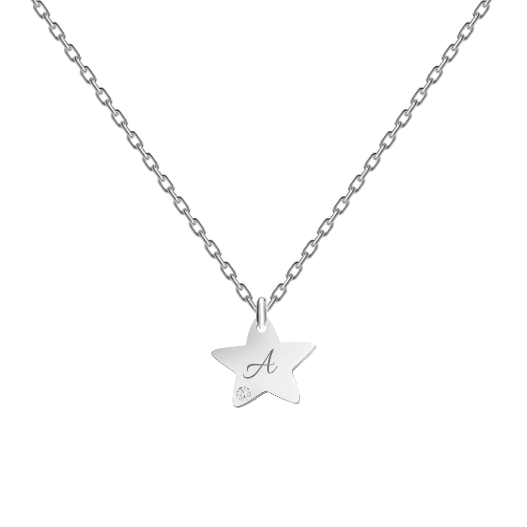 Kaklarota ar personalizētu zvaigznes kulonu ar gravējumu sudraba