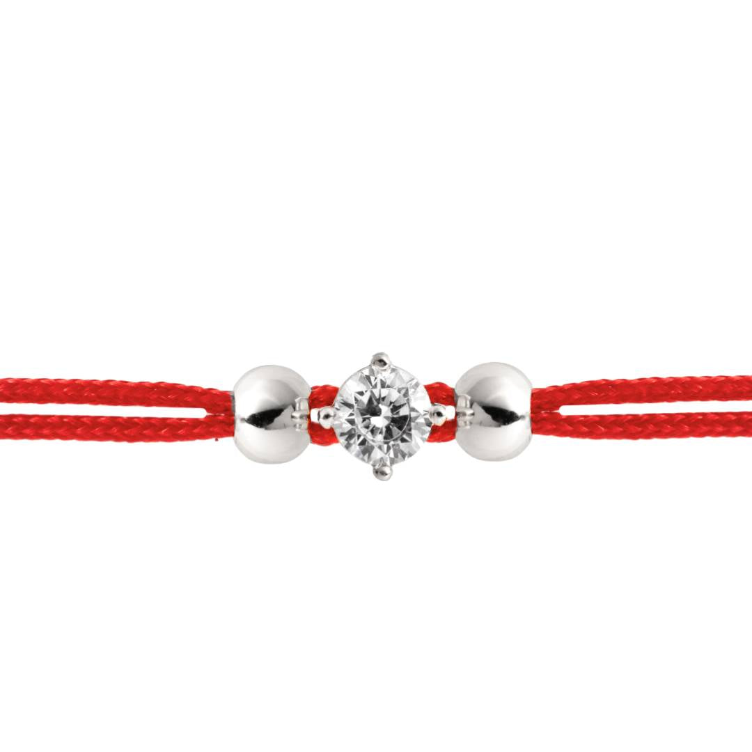 Sarkanais aizsardzības diedziņš LILITA sudraba apdarē