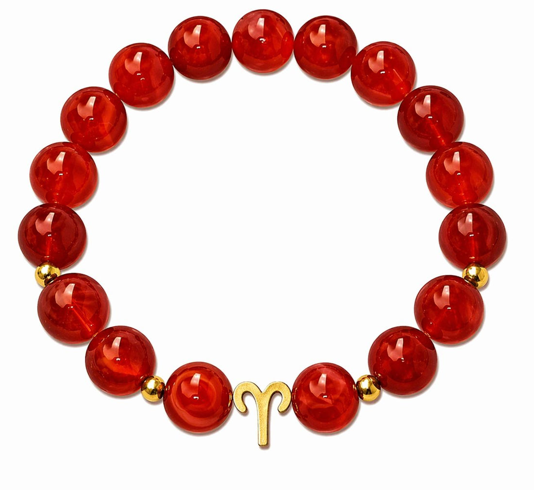 Rokassprādze ar sarkano ahātu ir radīta tieši Auna zodiaka zīmes enerģiskajai