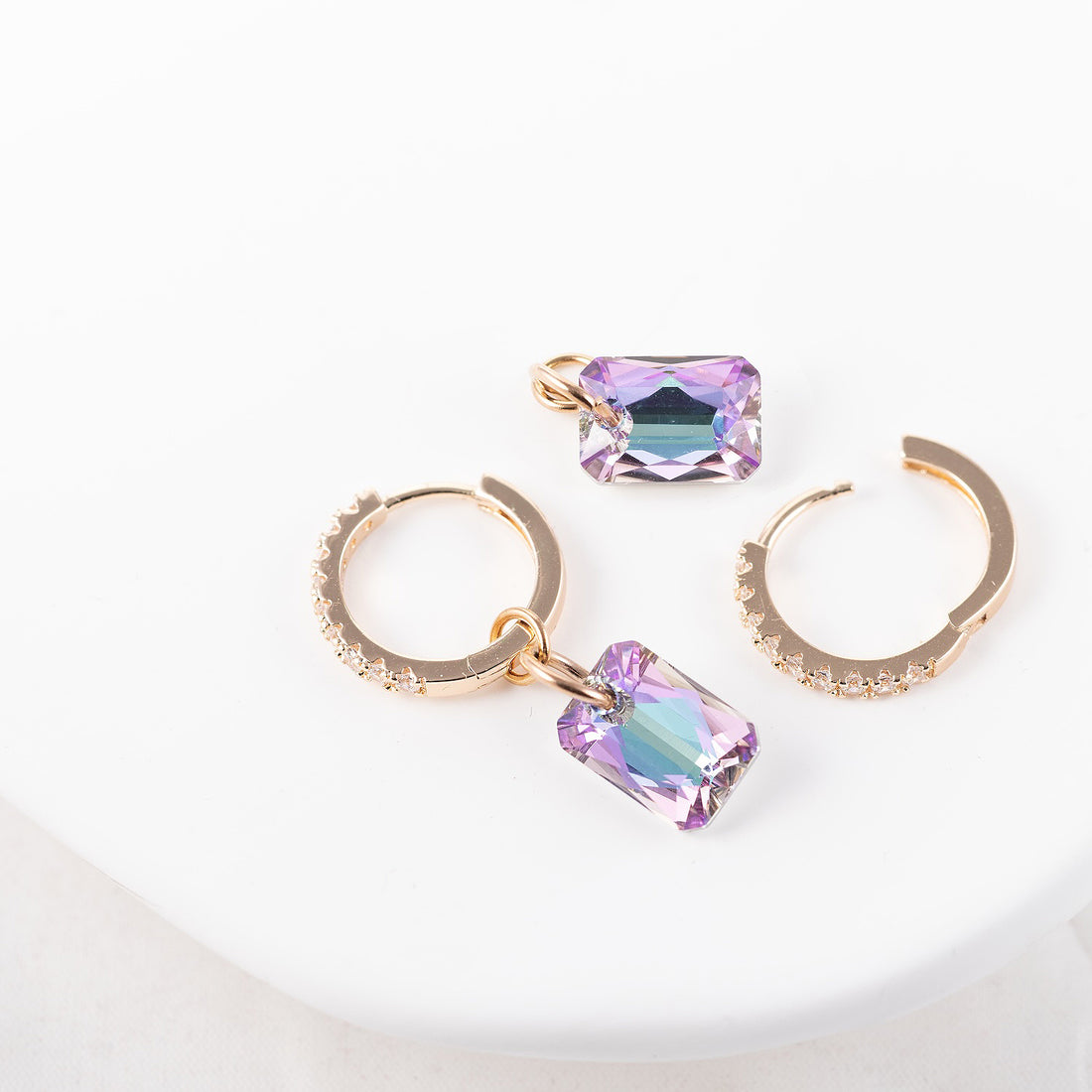 Antialerģiski Taisnstūra auskari transformeri divi vienā