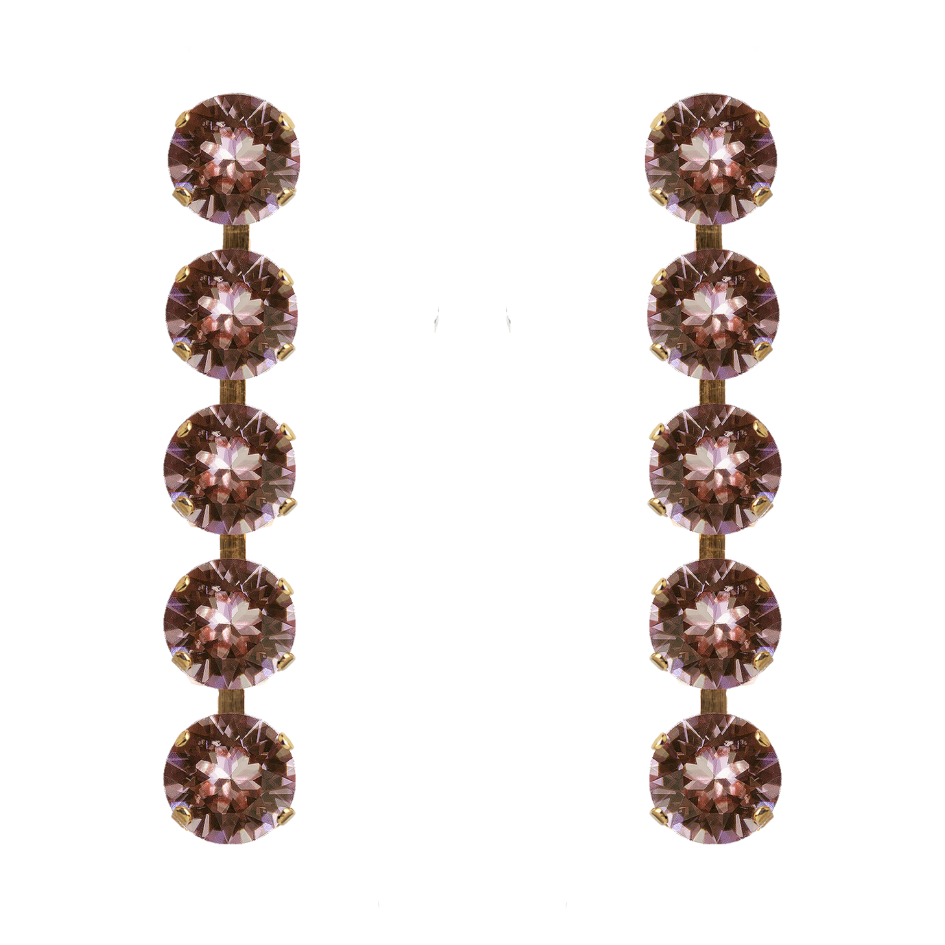 antialerģiski gari nagliņauskari ar tumši rozā kristāliem