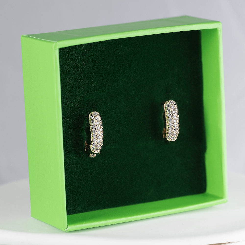 Antialerģiski riņķīšu auskari ar kristāliem 'LĪVA'