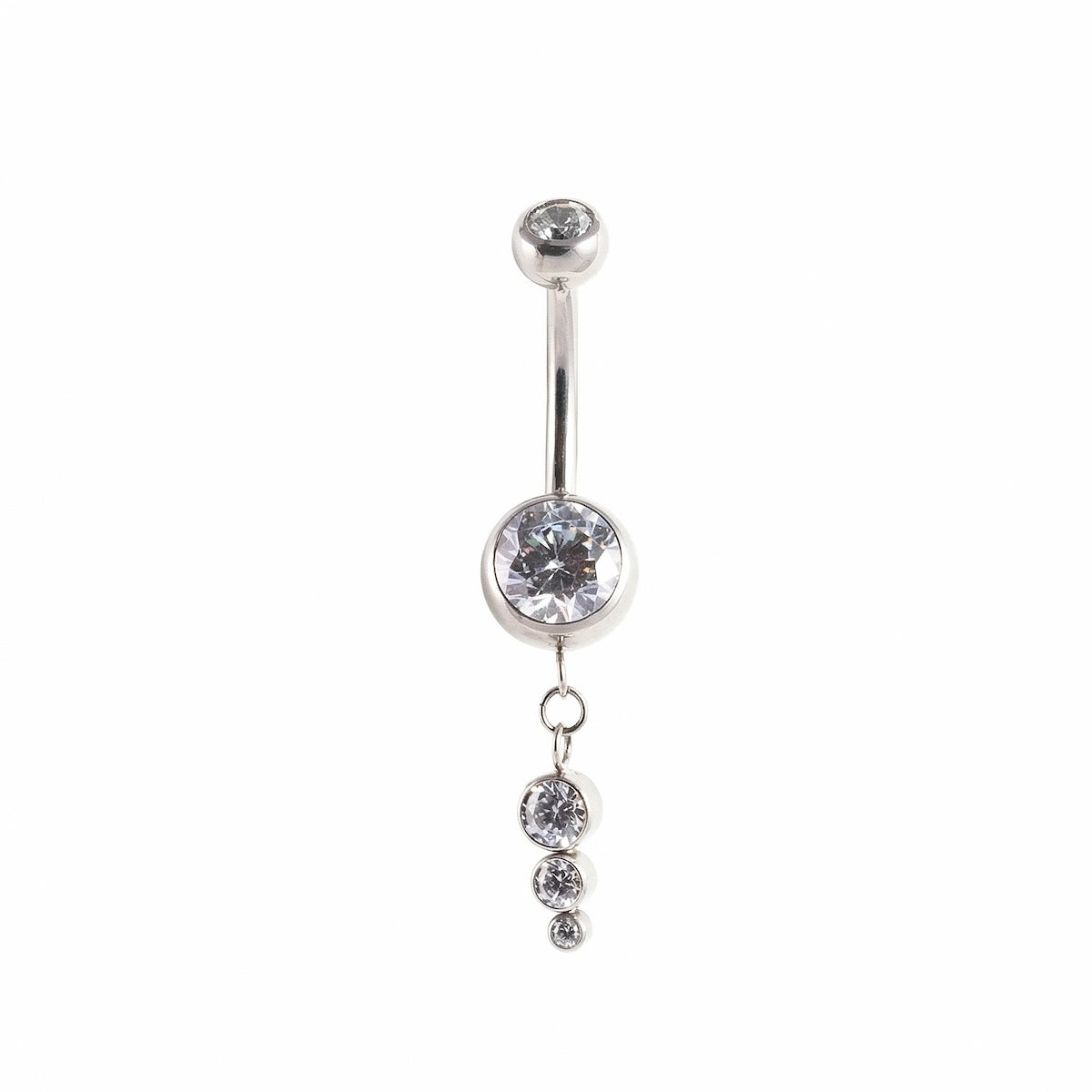 nabas pīrsings ar kristāliem un drošu skrūvējamu aizdari NIKA