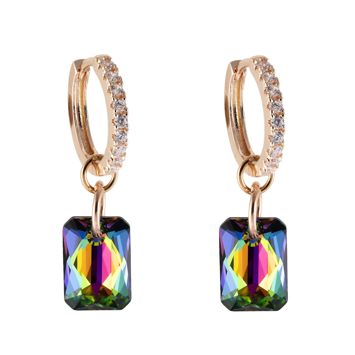 Antialerģiski Taisnstūra auskari transformeri divi vienā hameleona