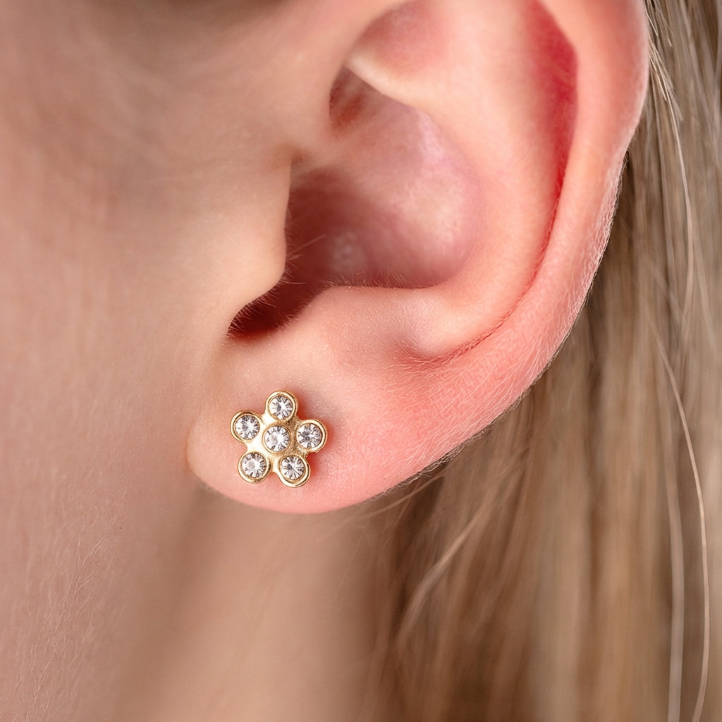 Smalki bērnu auskari zelta apdarē 'PUĶES'