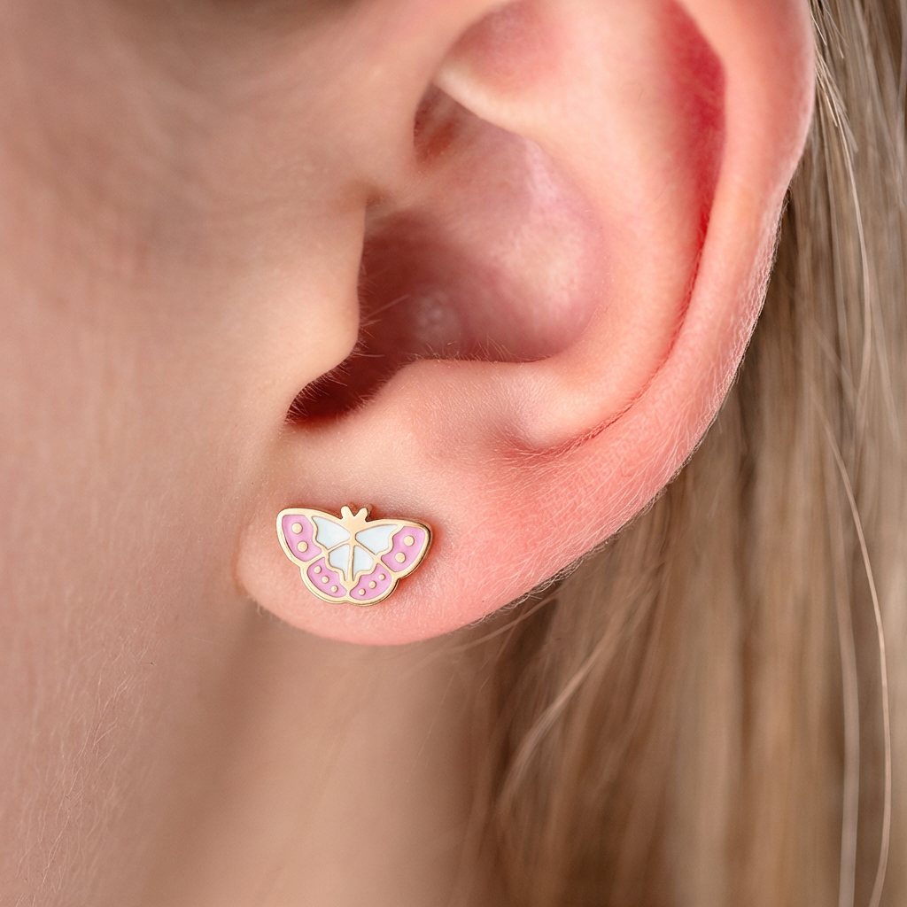 Smalki bērnu auskari zelta apdarē 'TAURENĪTIS'