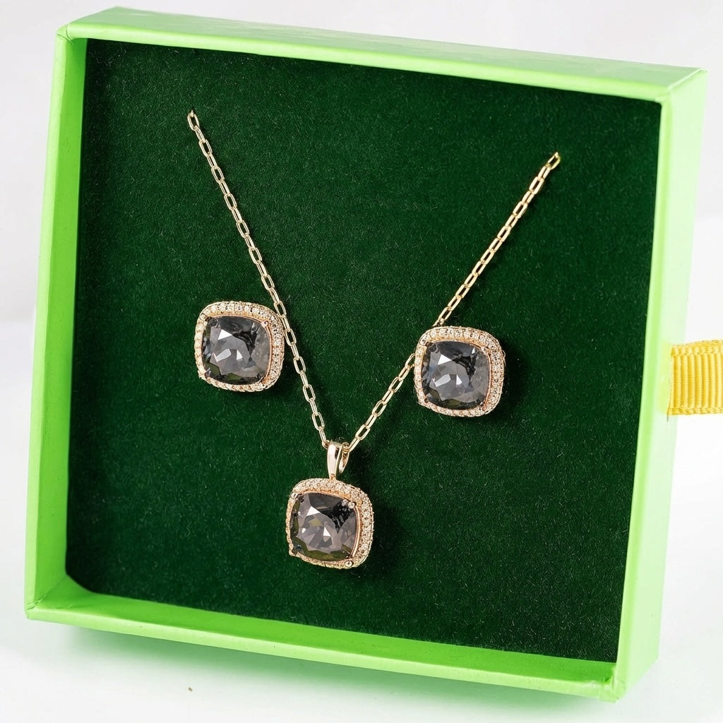 Mirdzošs rotu komplekts melns