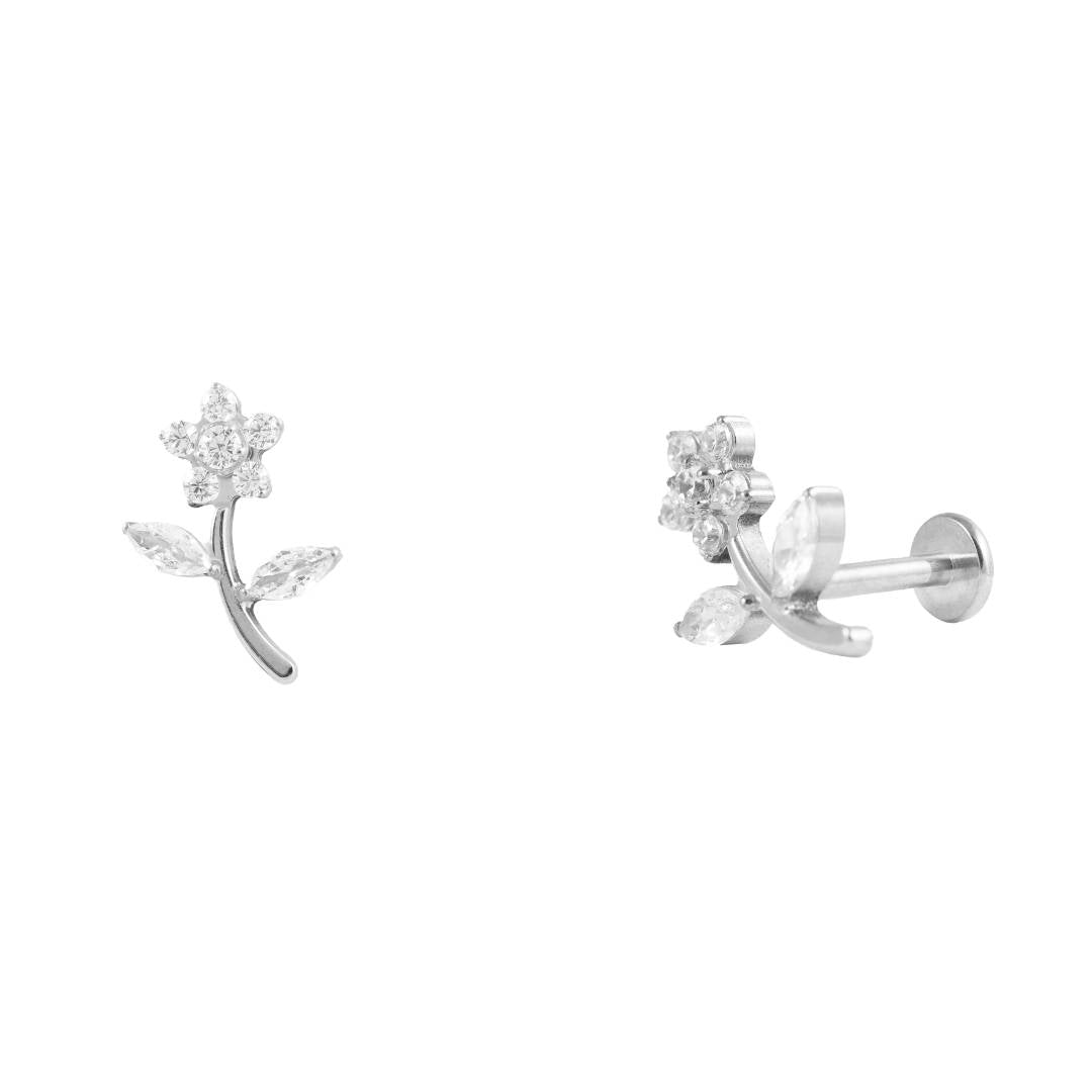 Pīrsinga auskars Zanda sudraba apdarē