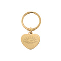 Sirds formas atslēgu piekariņš ar attēla gravējumu zelta apdarē