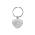 Sirds formas atslēgu piekariņš ar attēla gravējumu sudraba apdarē