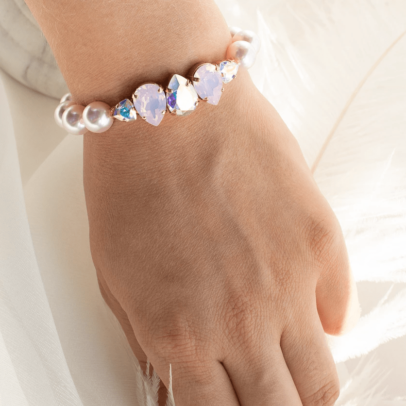 līgavas rokassprādze ar Swarovski kristāliem