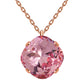 Klasiska rosegold romba kaklarota ar gaiši rozā kristālu