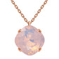 Klasiska rosegold romba kaklarota ar rozā opāla kristālu