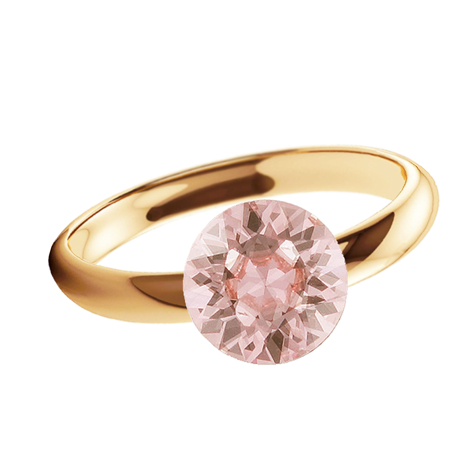 Viena vintāža rozā kristāla apzeltīts gredzens