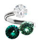 Sudrabots  gredzens ar erinite, caurspīdīgu un emeralda kristālu