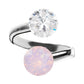 Sudrabots gredzens ar parastu un rozā opāla kristālu