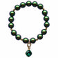 zaļa Swarovski pērļu rokassprādze dāvana sievietei